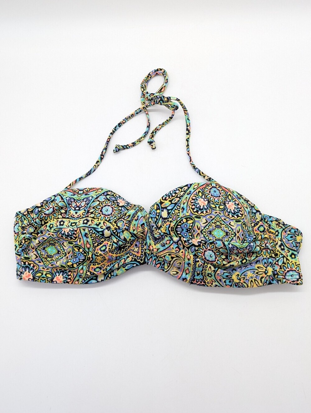 Victoria's Secret Yellow Blue Green Kaleidoscope Bikini Top 32B